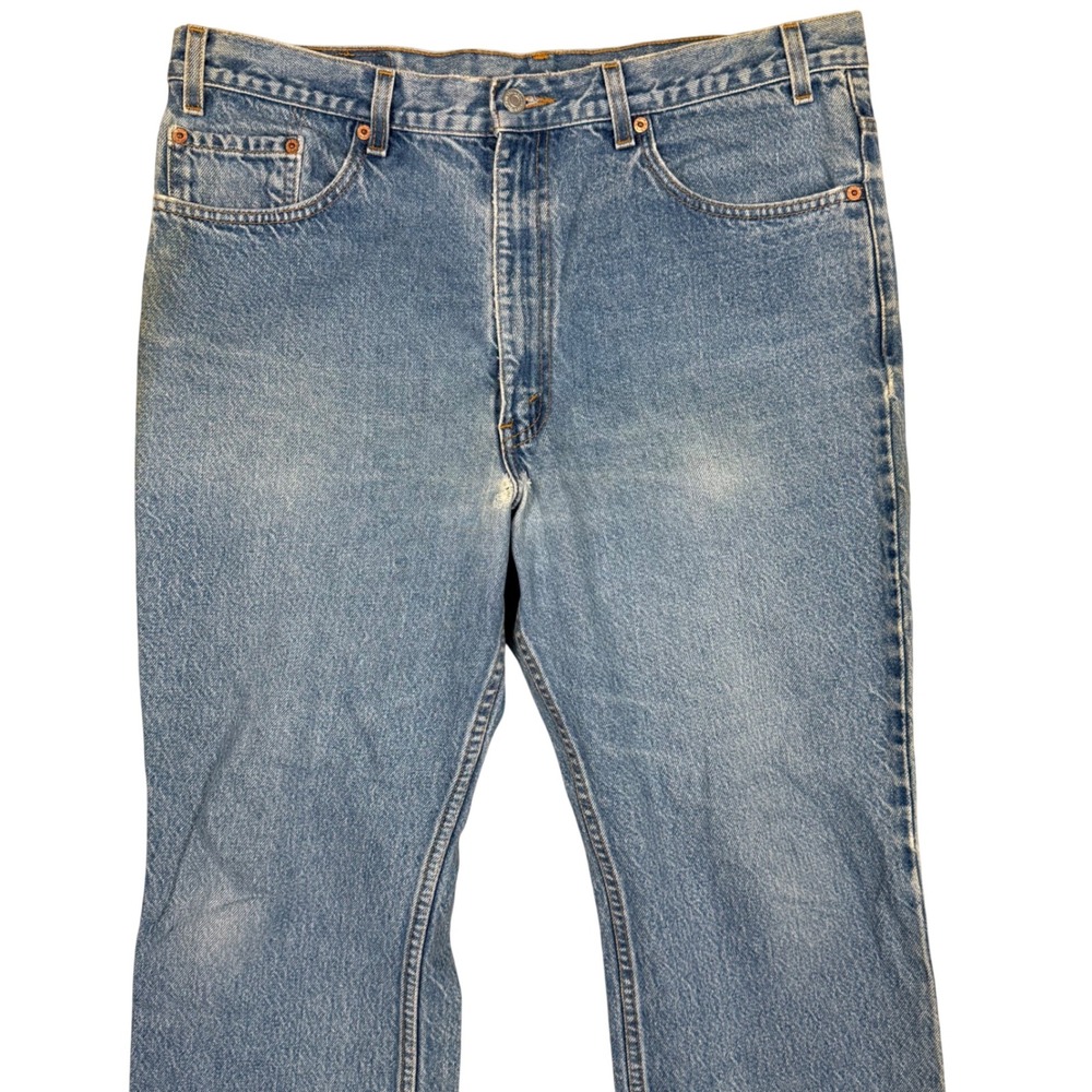 Vintage Levis 517 Jeans 36x30 Bootcut Denim Medium Wash Western Distressed